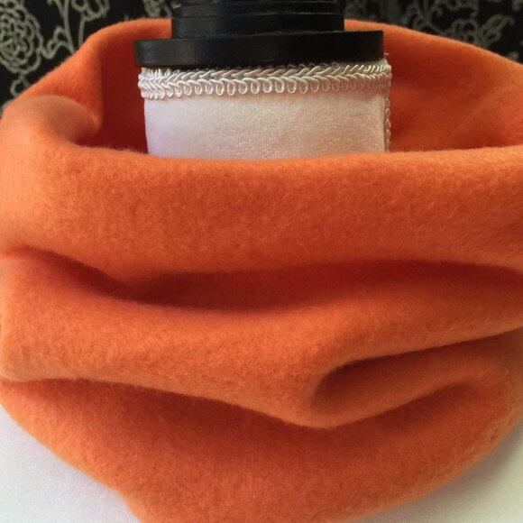 Orange gaiter neckwarmer fleece Scarf Tube Earmuff Gator Cowl Turtle Ski cowl - Picture 6 of 10